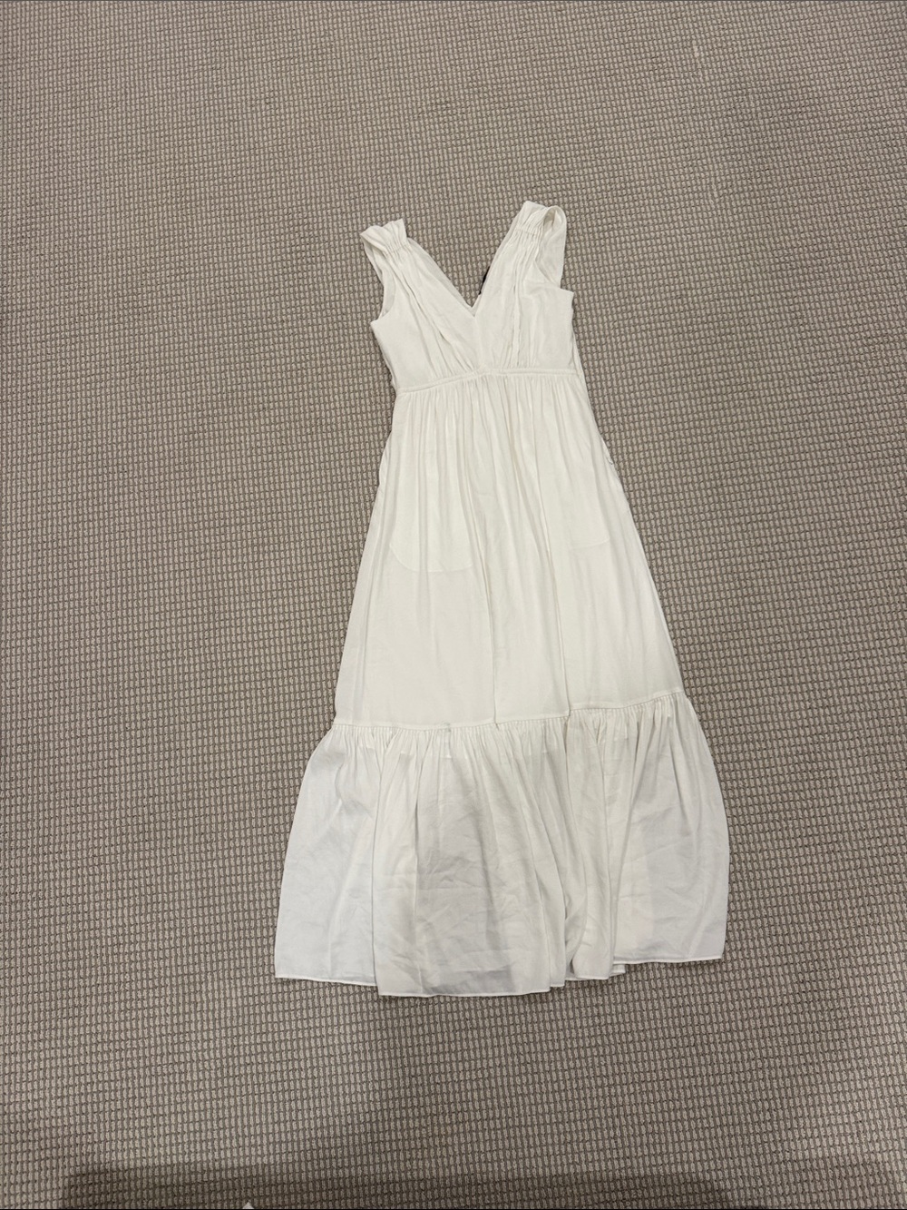 Kobi Halperin White Sleeveless V-Neck Maxi Dress
